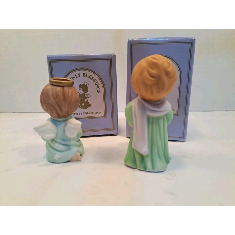 Avon 1988/1987 Heavenly Blessings Nativity Collection Drummer Boy Boy Angel Set
